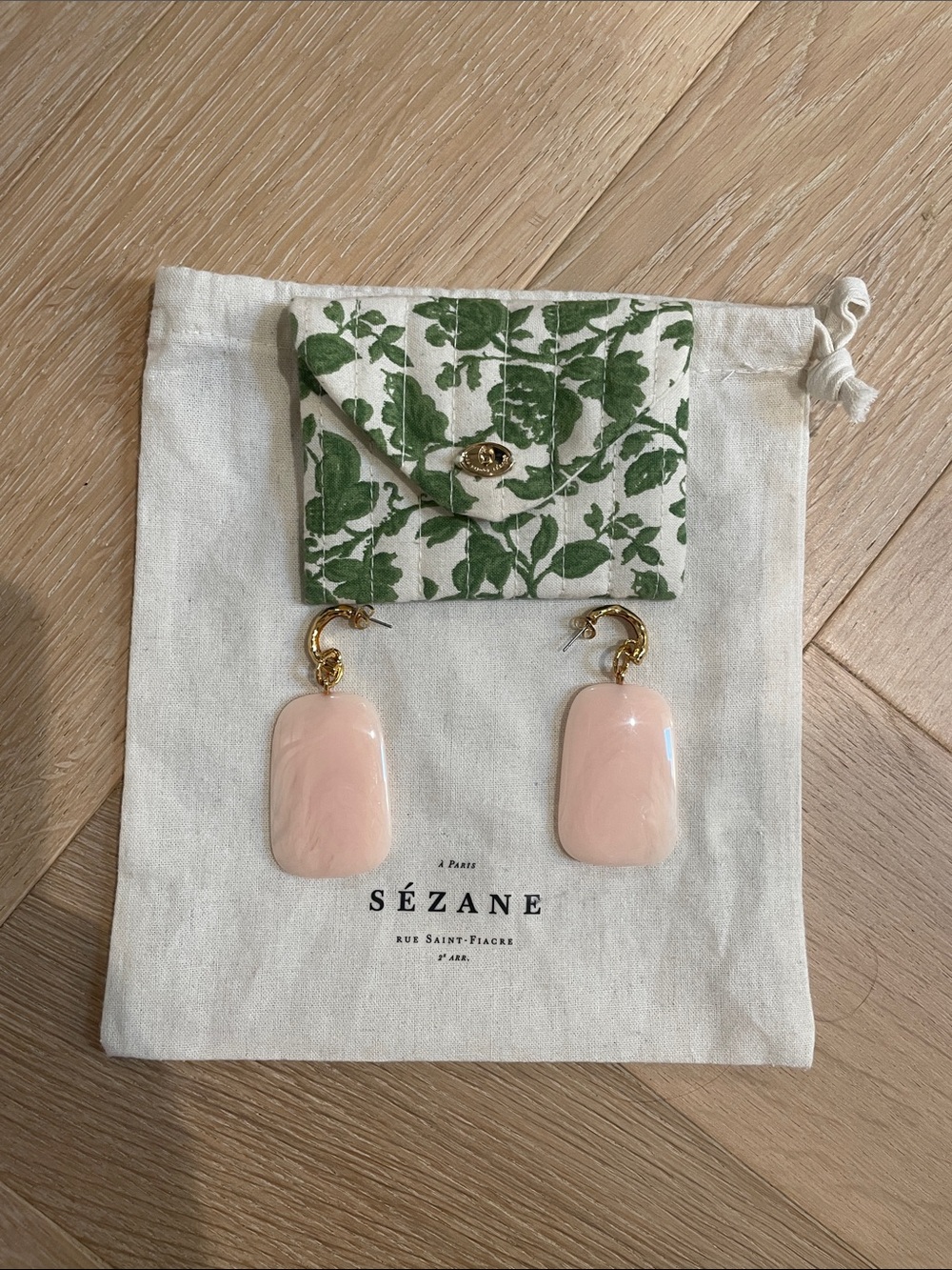 NWT Sézane Cecilia Earrings in Old Pink